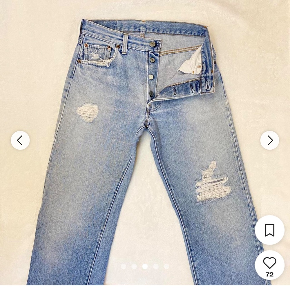 Levi's Light Blue Straight Leg Jeans - Picture 3 of 8